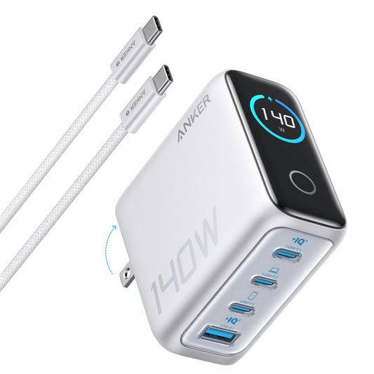 Anker B2697 140W USB & Tri USB-C Charger with Cable - US Pin Fast Charger