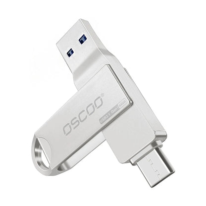 OSCOO CU002 64GB USB 3.1 Gen 1 & Type-C OTG Silver Pen Drive